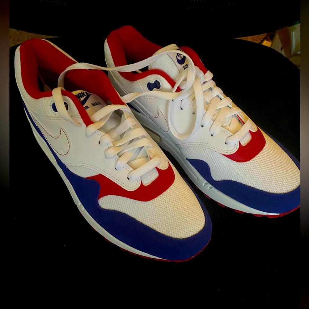 Nike Air Max 1 (White, Red, Blue)